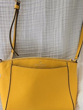 kate spade Bright Yellow Pebbled Leather Crossbody